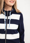 Barbara Lebek Striped Full Zip Hoodie, Navy & White