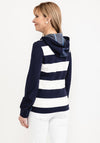 Barbara Lebek Striped Full Zip Hoodie, Navy & White