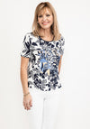 Barbara Lebek Abstract Outline Print T-Shirt, Navy Multi