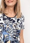 Barbara Lebek Abstract Outline Print T-Shirt, Navy Multi