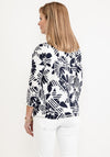 Barbara Lebek Floral Drawstring Neck Top, Navy Multi