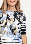 Barbara Lebek Print Stretch Top, Navy & White