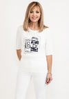 Barbara Lebek Word Graphic Print T-Shirt, White & Navy