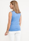 Barbara Lebek Mesh Trim V Neck Vest, Blue