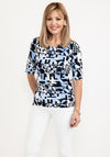 Barbara Lebek Shape Print T-Shirt, Navy & Blue
