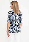 Barbara Lebek Shape Print T-Shirt, Navy & Blue