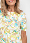 Barbara Lebek Swirl Print T-Shirt, Green Multi