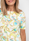 Barbara Lebek Swirl Print T-Shirt, Green Multi