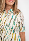 Barbara Lebek Printed Polo Shirt, Beige Multi