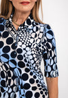 Barbara Lebek Circle Print Polo Shirt, Navy Multi