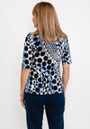 Barbara Lebek Circle Print Polo Shirt, Navy Multi