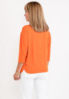 Barbara Lebek Zip Neck Knit Top, Orange