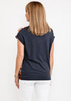 Barbara Lebek Leaf Print Torso T-Shirt, Orange & Charcoal
