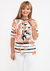 Barbara Lebek Boat Neck Leaf Print T-Shirt, Multi
