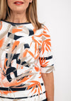 Barbara Lebek Boat Neck Leaf Print T-Shirt, Multi