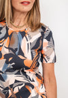 Barbara Lebek Print T-Shirt, Charcoal & Orange