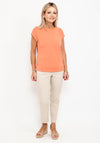 Barbara Lebek Ribbed Scallop Neck T-Shirt, Orange