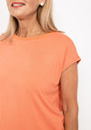 Barbara Lebek Ribbed Scallop Neck T-Shirt, Orange