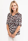 Barbara Lebek Animal Print Top, Red & Black