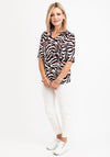 Barbara Lebek Animal Print Top, Red & Black