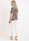Barbara Lebek Knot Neck Printed T-Shirt, Black Multi