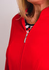 Barbara Lebek Embossed Zip Front Jacket, Red