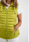 Barbara Lebek Hooded Quilted Gilet, Lime Green