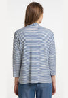 Barbara Lebek Striped Open Light Cardigan, Blue & White