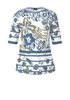 Barbara Lebek Mix Print Floral T-Shirt, Blue Multi