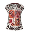 Barbara Lebek V Neck Mix Print Top, Black Multi