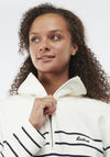 Barbour Womens Cranmoor Striped Half Zip, White & Black