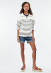 Barbour Womens Cranmoor Striped Half Zip, White & Black