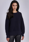 Barbour International Womens Delta Rib Knit Jumper, Navy