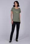 Barbour International Womens Grid T-Shirt, Army Green