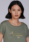 Barbour International Womens Grid T-Shirt, Army Green
