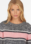 Barbour Womens Merseyside Knit Jumper, Navy & Pink