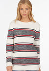 Barbour Womens Merseyside Knit Jumper, White & Navy