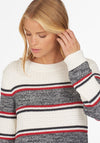 Barbour Womens Merseyside Knit Jumper, White & Navy