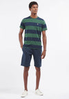 Barbour Cornell Block Striped T-Shirt, Sycamore Green & Navy
