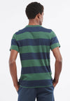 Barbour Cornell Block Striped T-Shirt, Sycamore Green & Navy