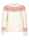 Barbour Womens Round Neck Knit Jumper, White Multi