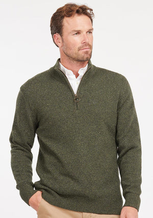 Barbour Men's Tisbury Half Zip Jumper, Seaweed Green