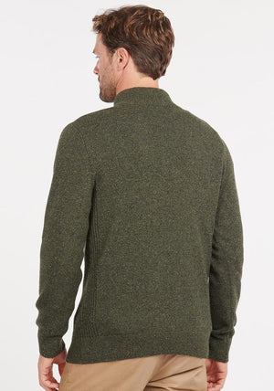 Barbour Men's Tisbury Half Zip Jumper, Seaweed Green