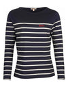 Barbour Womens Cotton Stripe Sweater, Navy Multi