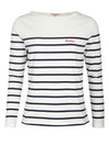 Barbour Womens Stripe Cotton Sweater, White Multi