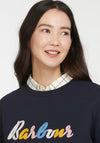 Barbour Womens Logo Cotton Sweater, Navy