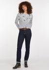 Barbour Womens Sea Print Stripe Sweater, White Multi