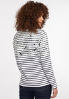 Barbour Womens Sea Print Stripe Sweater, White Multi