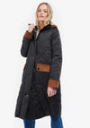 Barbour Womens Mickley Quilted Long Coat, Black