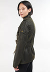 Barbour International Womens Belted Wax Jacket, Olive